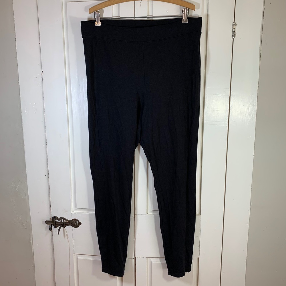 Utopia by Hue Black Plus Size 2X Leggings Lounge Pants Rayon Nylon Spandex‎